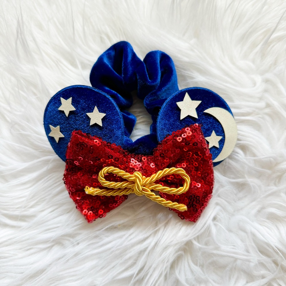 Sorserer Mouse Scrunchies Mouse Hair Tie Adult Disney Kid Hair Accessories